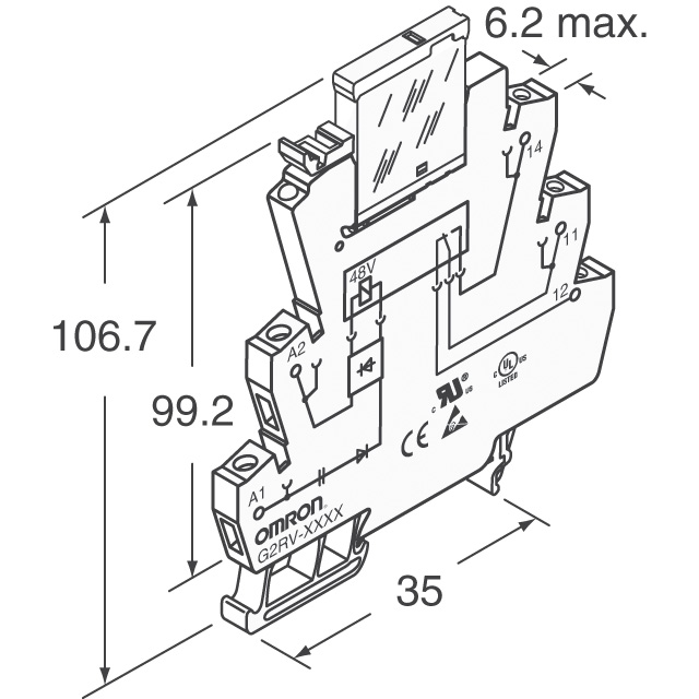 G2RV-SL500 AC110 Omron Automation and Safety  Power Relays Over 2 Amps